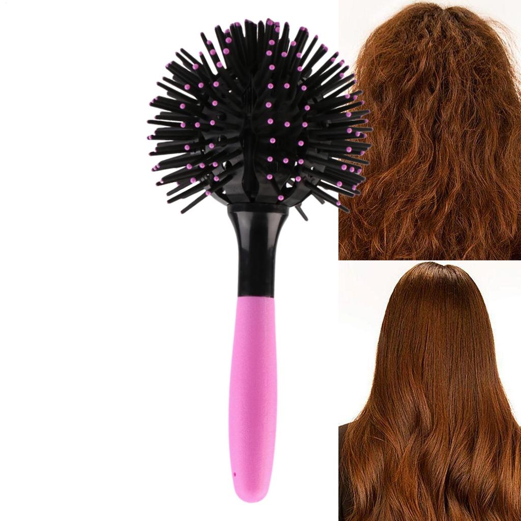 Brosses à Cheveux Bouclés Portables Lissantes Douces Outil Cheveux Bouclés Peigne à Cheveux Rond pour Salon Soins à Domicile Voyage Hommes Femmes Famille