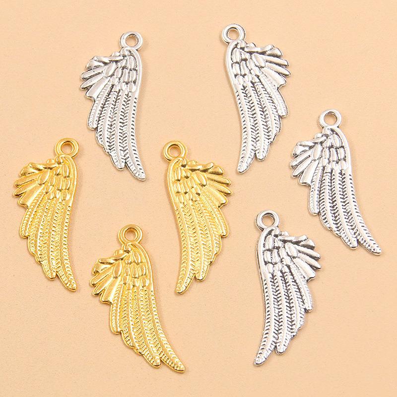 Zweifarbiger Legierungsflügel-Anhänger für DIY-Schmuck: Armband & Halskette Zubehör