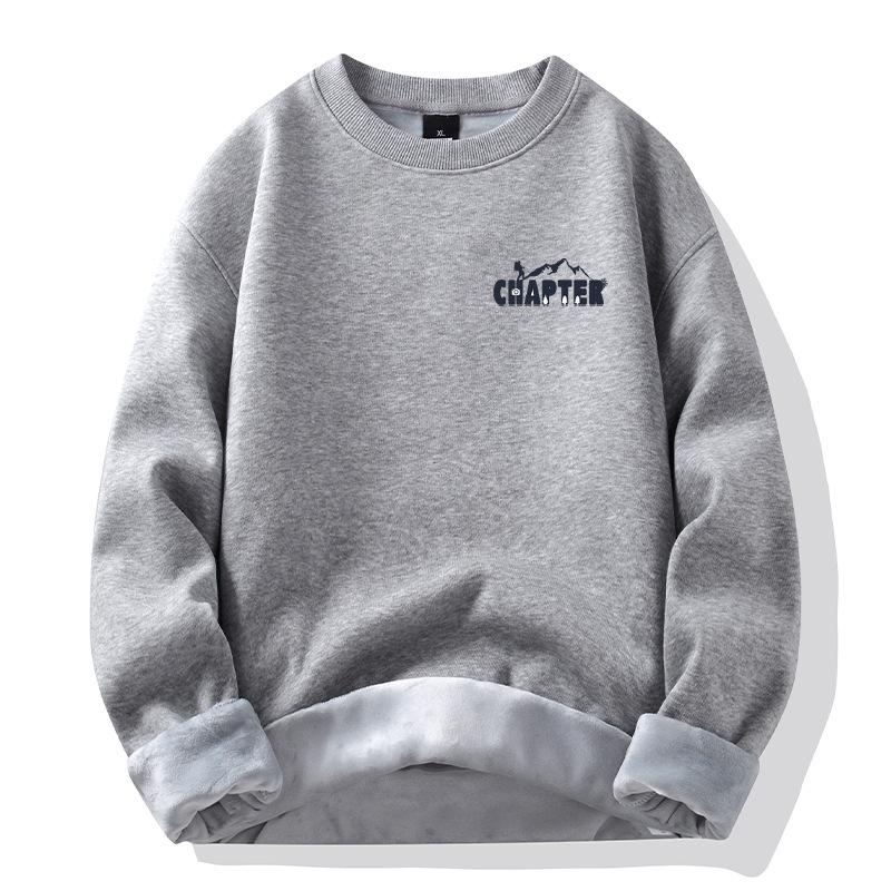 Black padded hooded sweater men's autumn and winter new cotton couple models thickened loose top coat