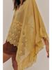 Women's Batwing Sleeve Mesh Cover-up: Spring/Summer Loose Beach Top with Lace Patchwork and Sun Protection.