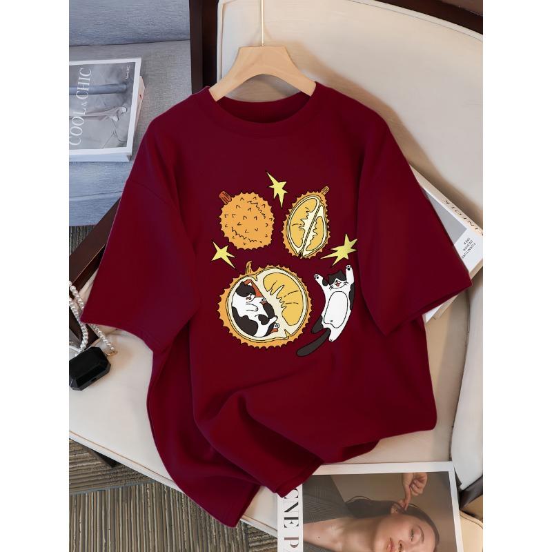 

Реальный Свежий Вишневый Фруктовый Кубок Дизайн Футболки Женские Удобные Хлопковые Футболки Модная Повседневная Одежда Мягкий Уличный Стиль Короткий Рукав S