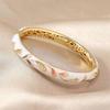 Traditional Hollow Out Flower Bangle Enamel Women's Hand Bracelet  Jewelry Gifts