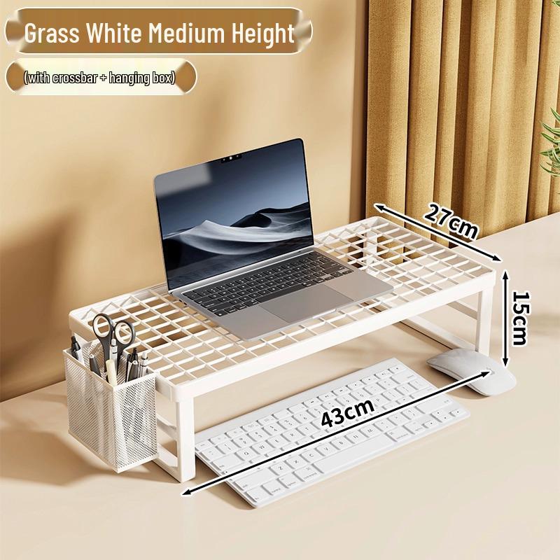 Cooled Laptop & Monitor Stand: Ergonomic Desk Riser with Suspended Bracket for Home Office