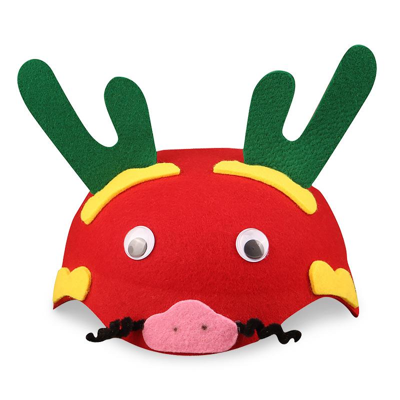 Cartoon Animal Party Kids Hat Children's Day Stage Performance Props Zoo Carnival Felt Hat Zodiac Rabbit Mouse Headdress