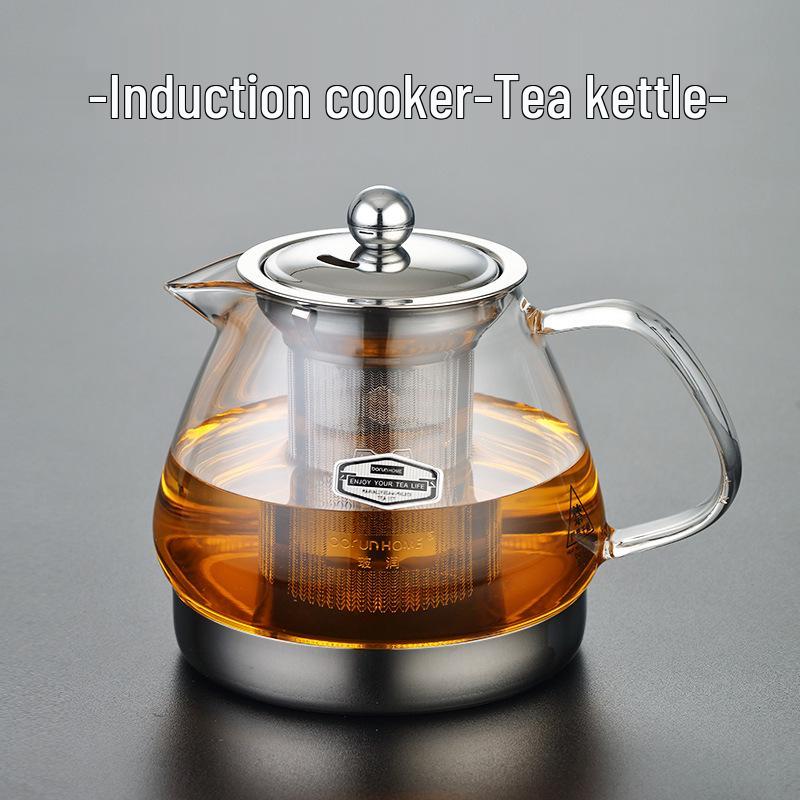 Heat-Resistant Glass Teapot: Induction Cooktop-Ready Kettle for Boiling Water and Brewing Tea