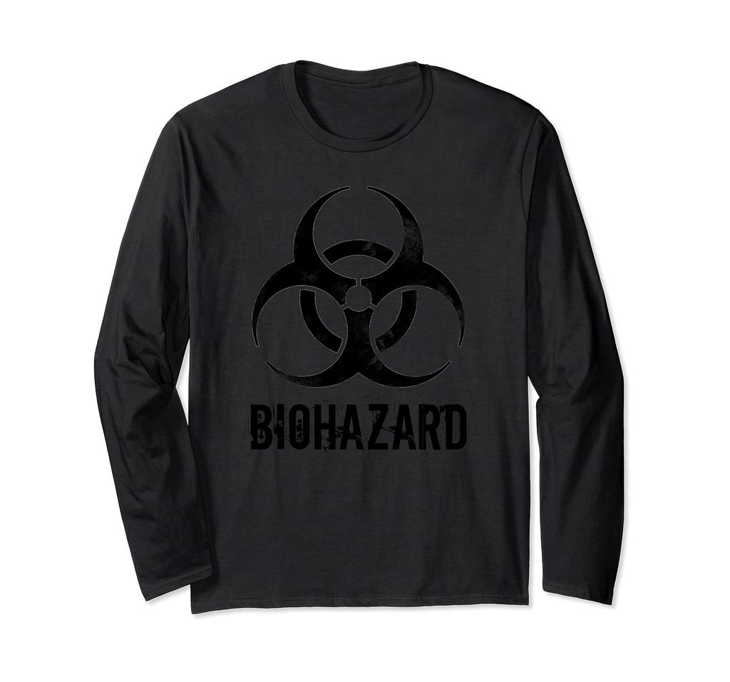 Grunge Style Resident Evil Distressed Black Long Sleeve T-Shirt Novelty Gift