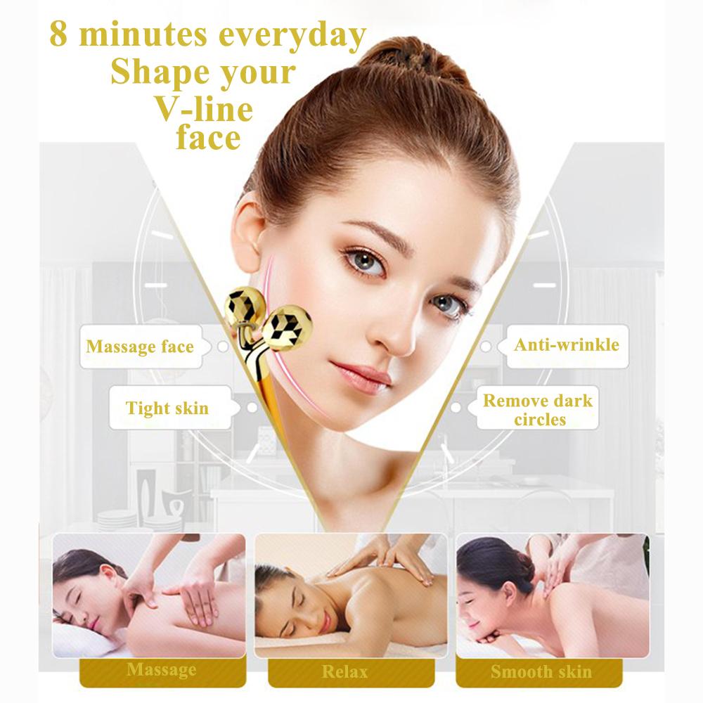 Liftovací zpevňující 24K Beauty Bar V Face Artifact Face-Lift Stick Anti Eye Wrinkling Roller Facial Body Massage Beauty Bar