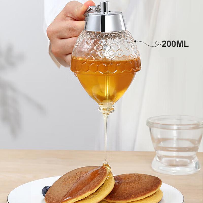 Plastic Honey Dispenser Extruder Juice Dispenser Bottle Jar Honeypot Honey Syrup Dispenser Press Type Lower Spear Storage Tank