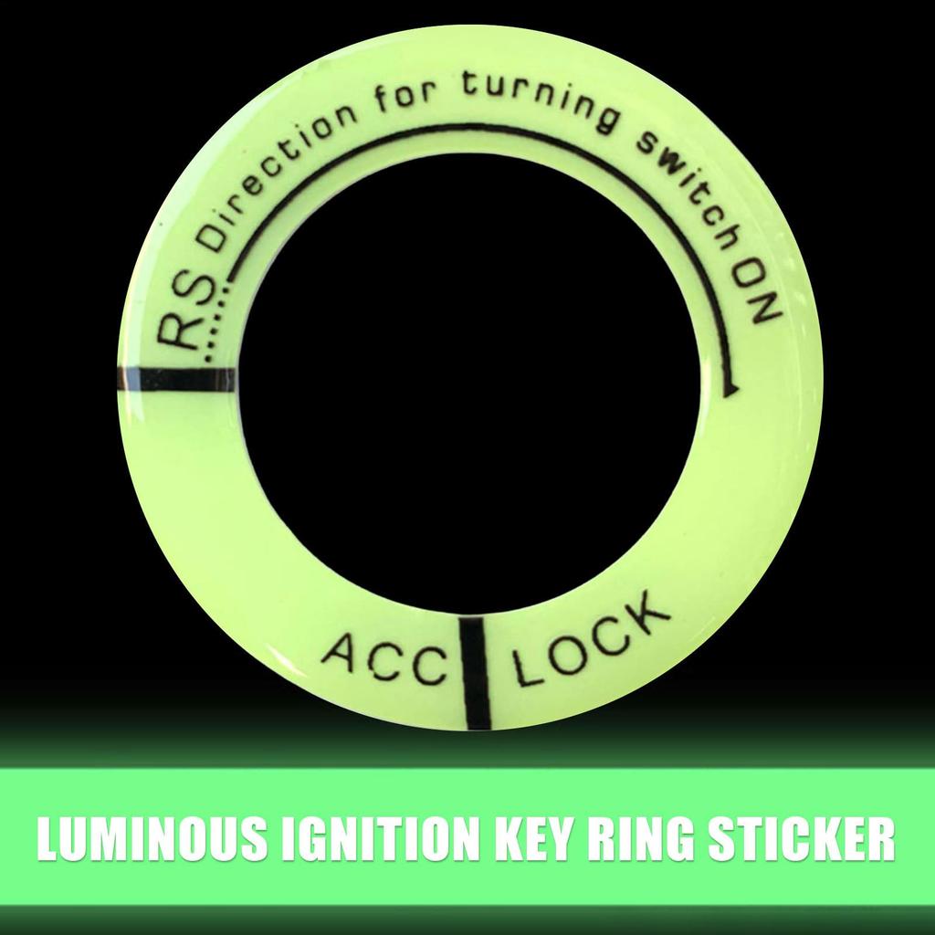 Key Cylinder Stickers, 3 Pieces, Luminous, Luminous, Seal, Protection, Scratch-Resistant, Key Bezel, Ignition Cover,