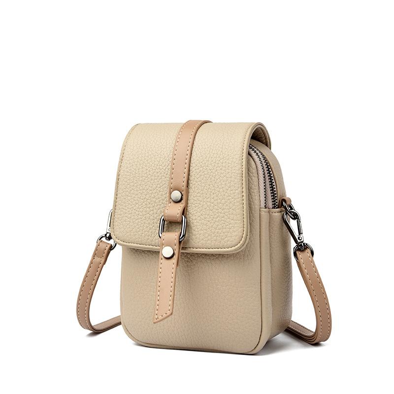 Small bag 2025 new vertical double-layer women's mobile phone bag mini coin purse contrasting women's bag Korean crossbody bag