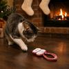 Indoor Cat Play Supplies Christmas Catnip Toy for Cats, Stuffed Chew with Mesh Plush Toys Tube, Interactive Flexible Tube Bell Kittens Holiday