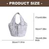 Functional Embroidered Carry Bag Soft Handag For Ladies Large Inside With Safe Magnetic Snap For Phone And Keys  Gray