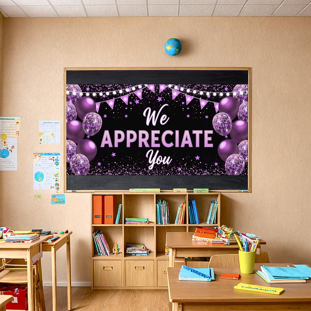 Starry Decoration Appreciation Banner Gratitude Banner Celebration Decoration for Holiday Celebration Corporate Party