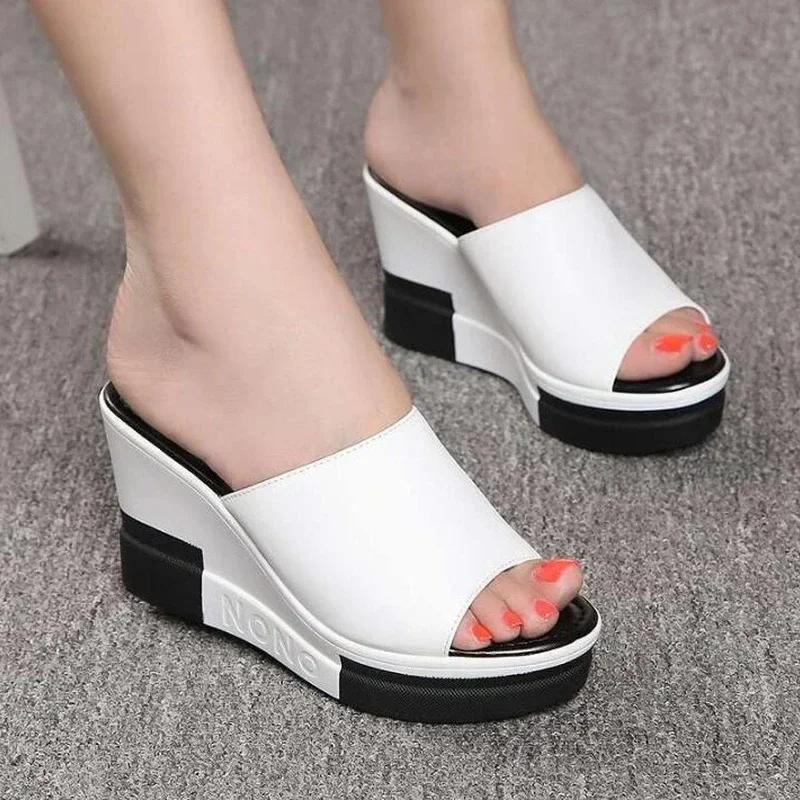 Fashion 2025 Fashion Flip Flops Women Shoes Slippers Platform Summer Shoes Open Toe Wedges Sandals Ladies Shoes Women Plus Size 35-40