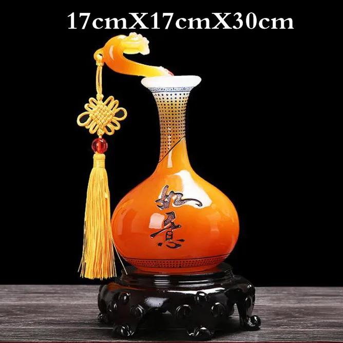 New Resin Peace Ruyi Vase Decoration Lucky Gift Living Room Study Office Desktop Decoration Decoration Opening Christmas Gift