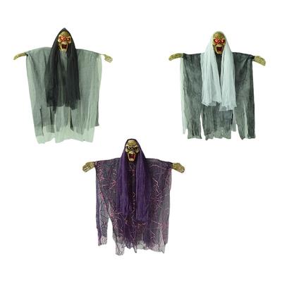 Glowing Sounding Floating Ghost Halloween Decoration Voice Control Light Emitting Sound Horror Ghost Mask Hanging Ghost