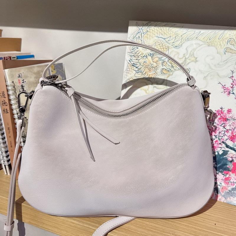 New cowhide leather bag, dumpling bag, tote bag, shoulder crossbody handbag, underarm bag, women's large capacity