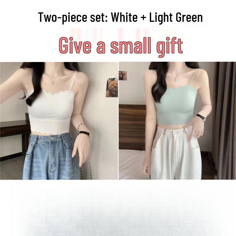 Trägerloses Camisole aus Eis-Seide: Gepolstert, Ohne Bügel, Dünner Stil für Schülerinnen - Perfekte Sommer-Unterwäsche oder Oberbekleidung