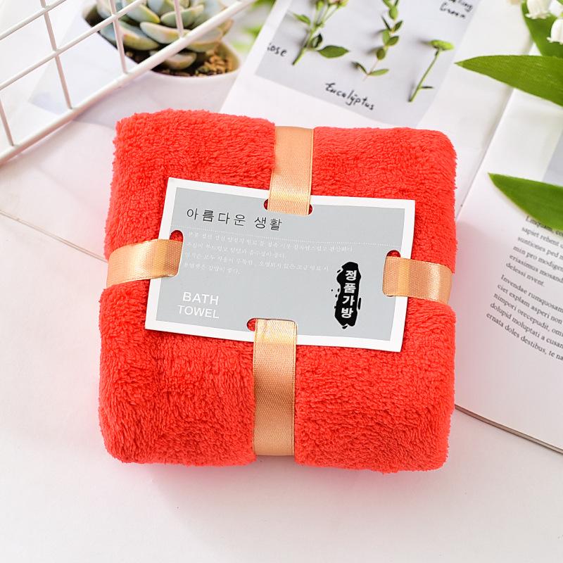 Coral Fleece Ribbon Square Towel - Wedding Souvenir Gift