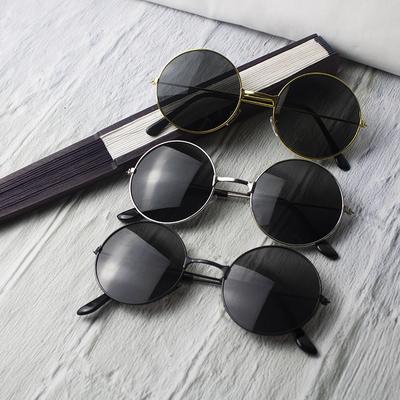 Malé kulaté sluneční brýle Dámské Pánské UV400 Kovové Značkové Designové Punkové Sluneční Brýle Steampunk Vintage Brýle Černé Odstíny Brýle