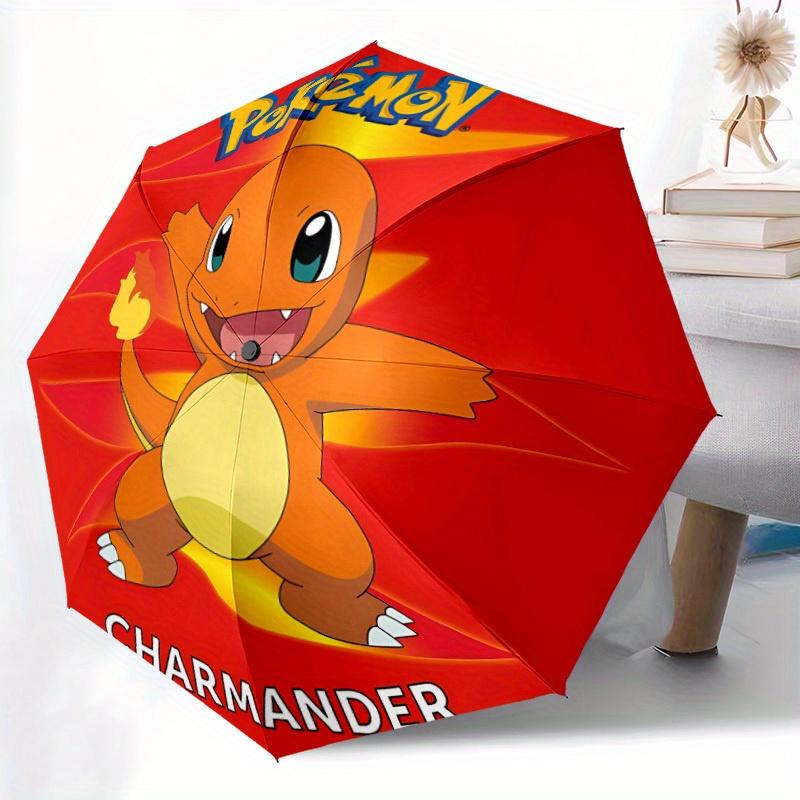 Pokemon Charmander Automatic Open/Close Umbrella Folding Umbrella,Portable Compact Perfect Gift for Birthday, Christmas0809202