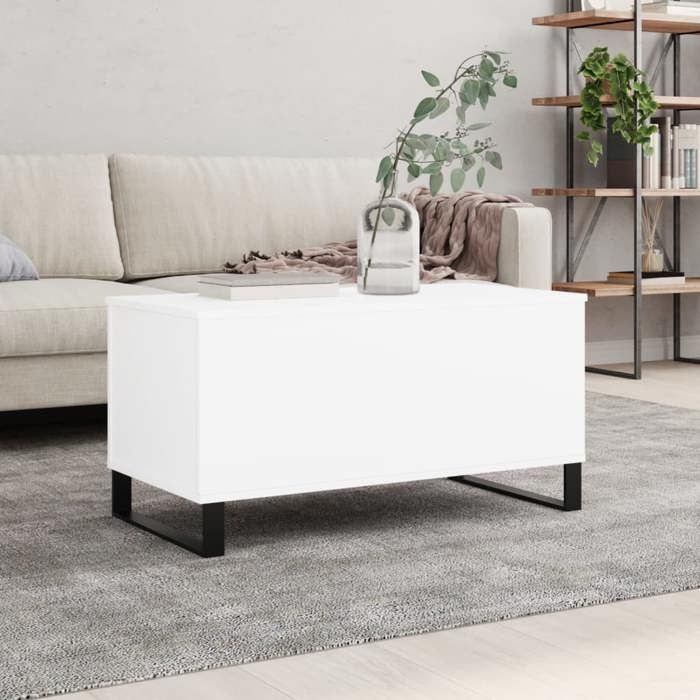 VidaXL Coffee Table White 90x44.5x45 Cm Engineered Wood 830980