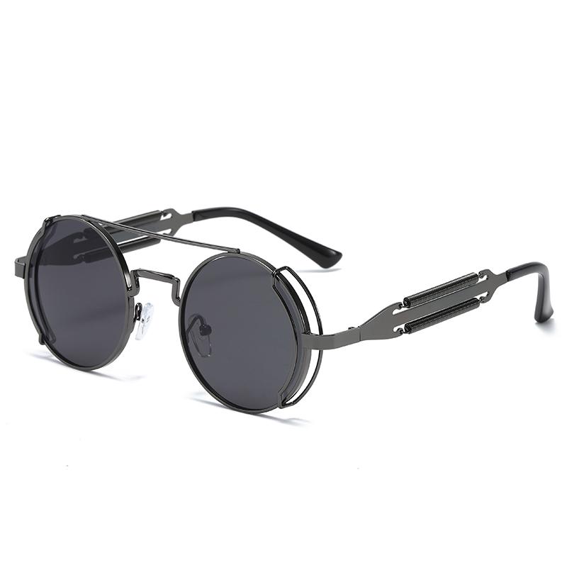 Punk Steampunk Sunglasses Retro Men's Brand Designer Round Punk Eyewear Gothic Style Products Women UV400 Sunglasses