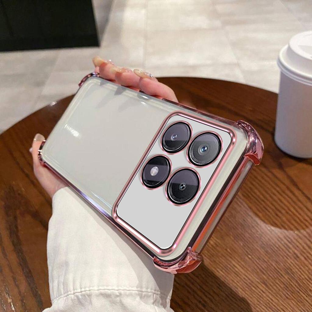 Case for Xiaomi POCO X6 Pro 5G Electroplated Color Border Clear Phone Casing Cover