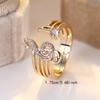 Creative Music Note Ring Women's Simple Fashion Design Open Ring Design Inlaid Synthetic Zircon Daily Commuting Jewelry Gifts