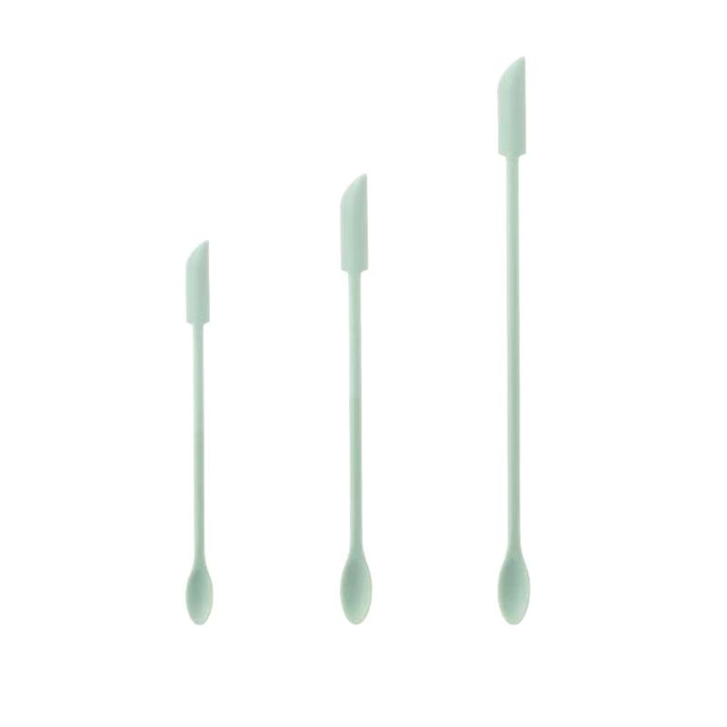 Cosmetic Bottle Silicone Mini Scraper Three Piece Set Baking Double End Two In One Spatula Jam Deep Bottle Scraper Spoon Set