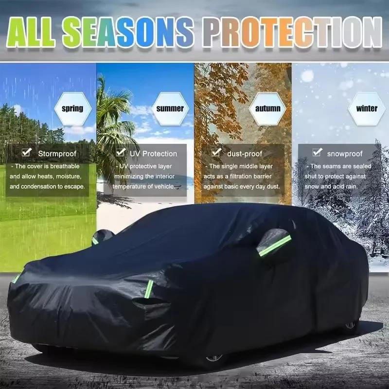 Per Peugeot 408 Copriauto Completo Quattro Stagioni Esterno Protezione Sole Raggi UV Pioggia Neve Polvere Tessuto Oxford Accessori