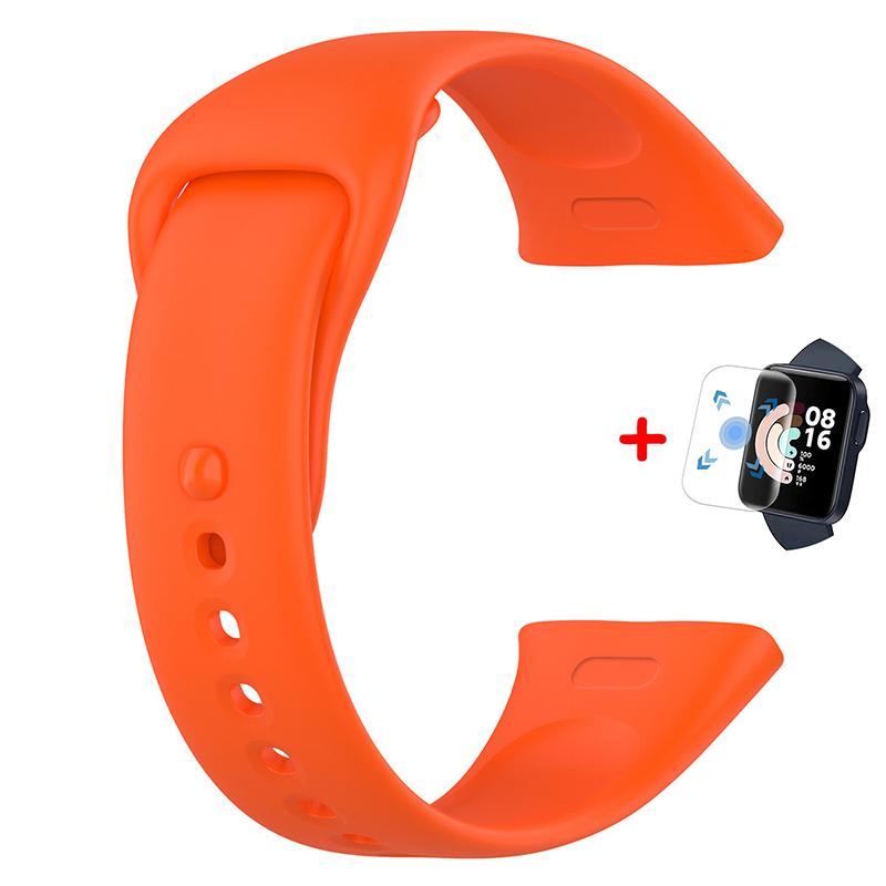 Silicone Band For Xiaomi Redmi Watch 3 Active Strap Replacement Watchband Bracelet For Redmi Watch 3 Lite With Screen Protector