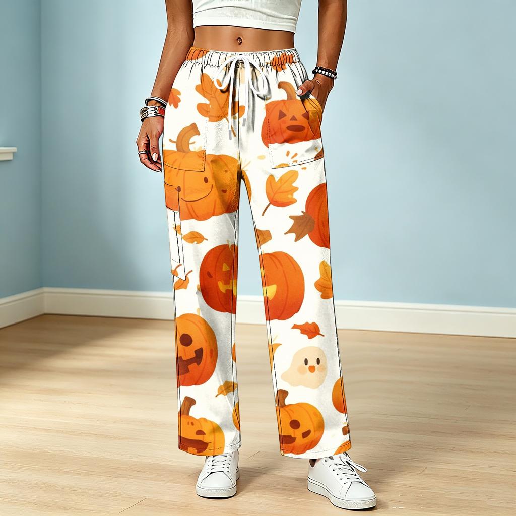 Women's Color Drawstring Elastic Waist Scrub Pants with Pockets for Nurses and Caregivers