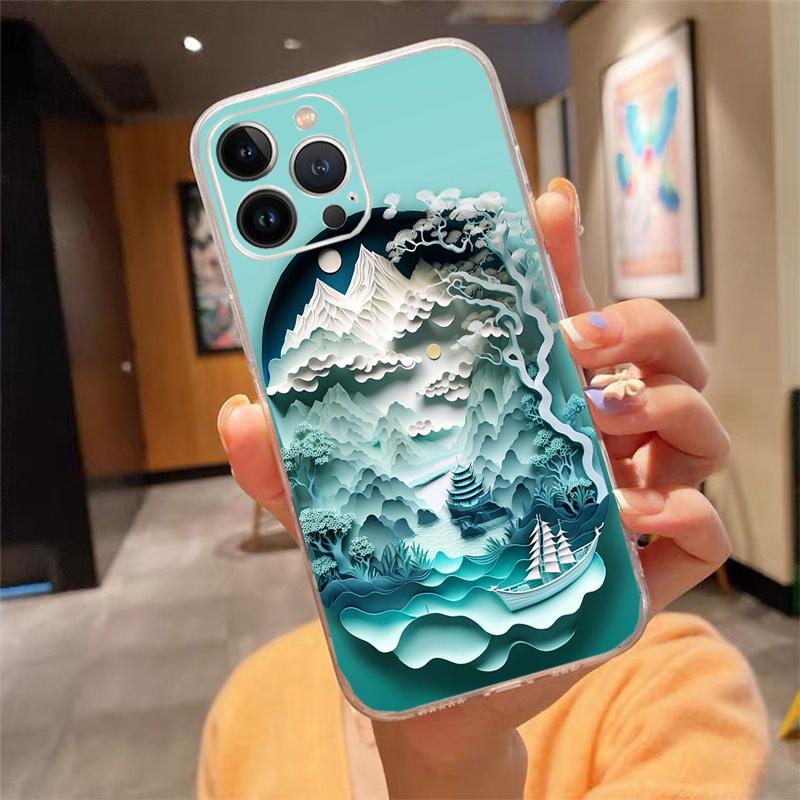 Landscape Art Phone Case For iphone 17 Pro Max Air 16 15 14 13 Pro Max 15 16 Pro 15Plus