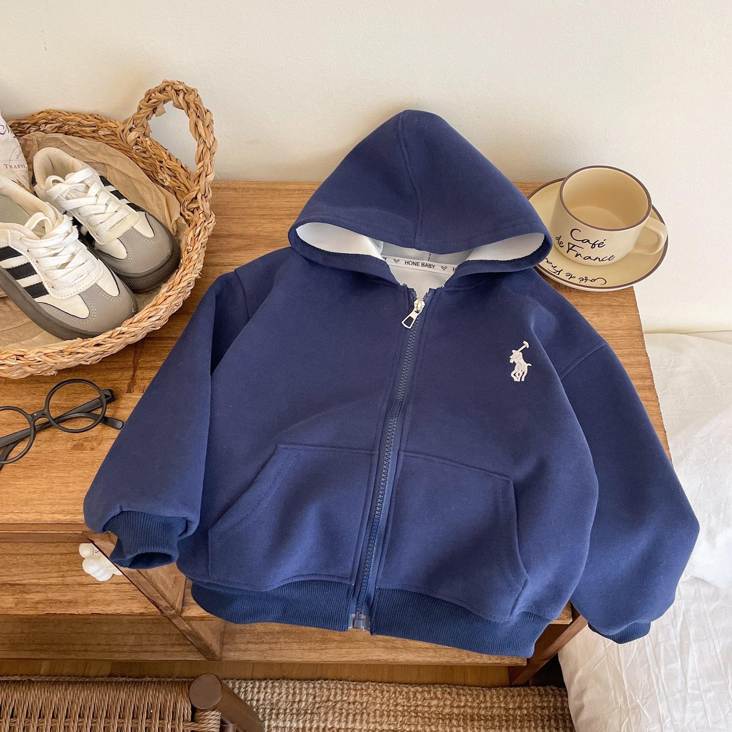 

Весенний детский повседневный кардиган на молнии с капюшоном 140