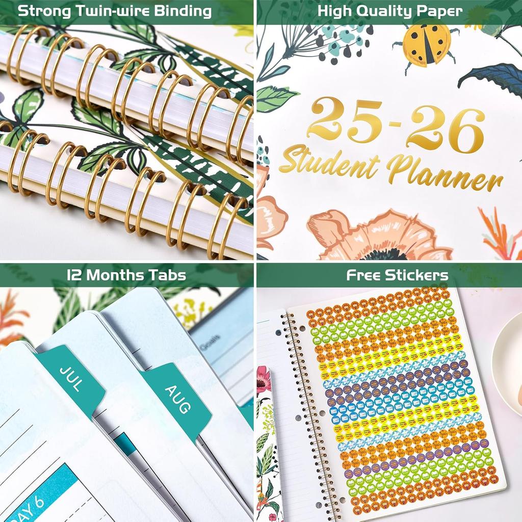 Student Planner 2025-2026 - School Planner 2025-2026, Jul. 2025 - Jun. 2026, 9'' x 11'', Weekly Lesson Calendar, Academic Year with Stickers, Week's