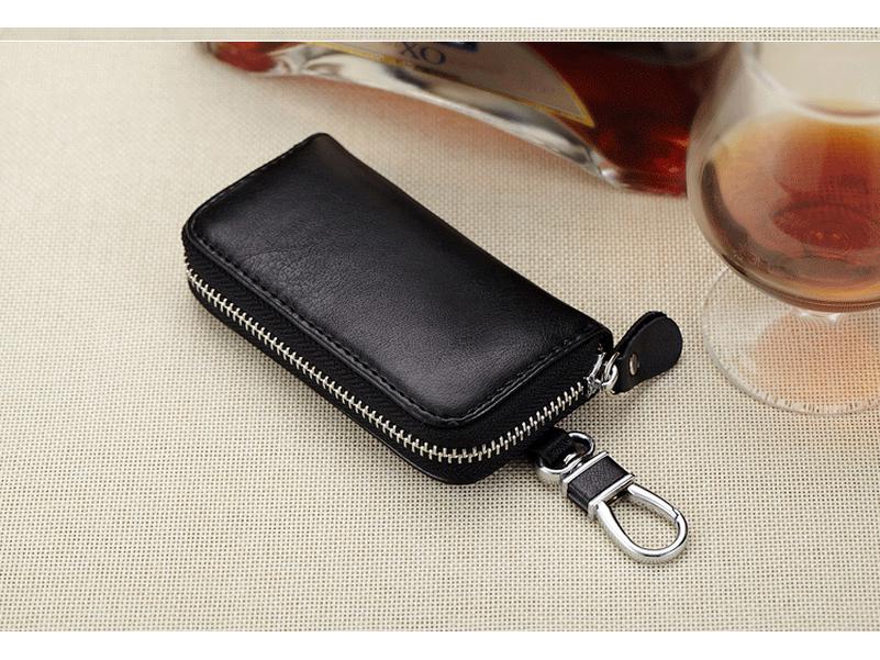 Trendy Unisex Genuine Leather Large Capacity Car Key Case