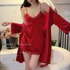 Sexy Pajamas Women's Autumn and Winter 1011 New Pure Desire Golden Velvet Suspender Nightdress Nightgown Set Two-piece Set
