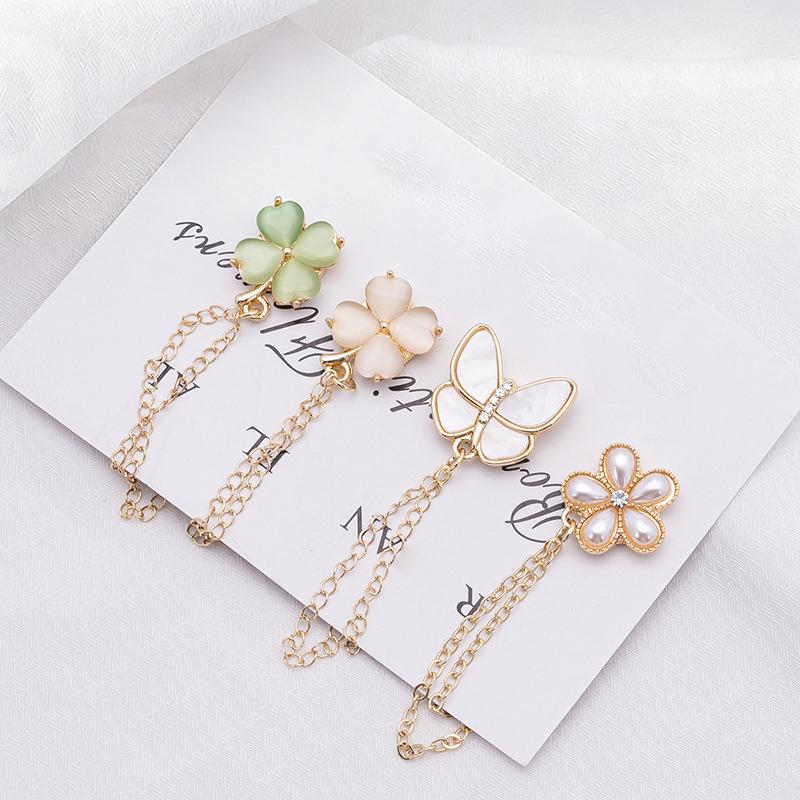 2Pcs Multi-Function Magnetic Clothing Clip With Chain Metal Buttons Clip Clothes Scarf Trouser Legs Cuff Fixing Magnet Pin