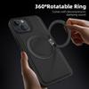 Für iPhone 14 Hülle mit Ringständer Kompatibel mit MagSafe PU Leder Rückseite