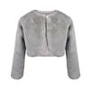 Girls' Faux Rabbit Fur Long-Sleeved Cape Coat