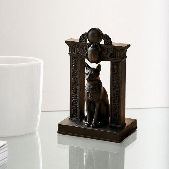 Egyptian Cat Statue Ancient Egypt Inspired Figurine 3D Printed Cat Decor for Home