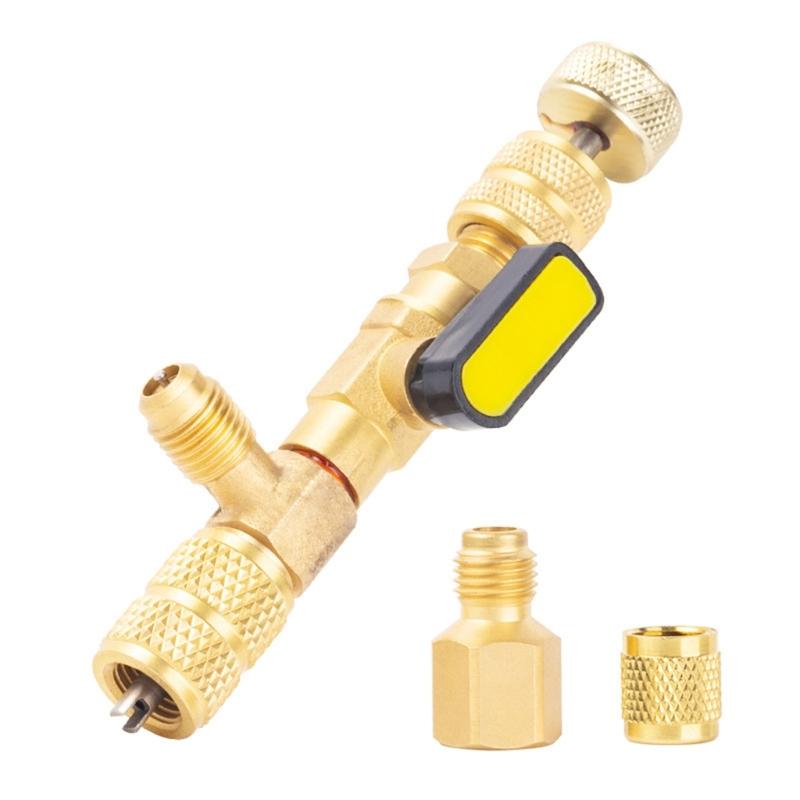 Multifuntional Tool Set Core Removal Tool Valves Core Remover Brass Texture for Repairing Household Cooling Systems