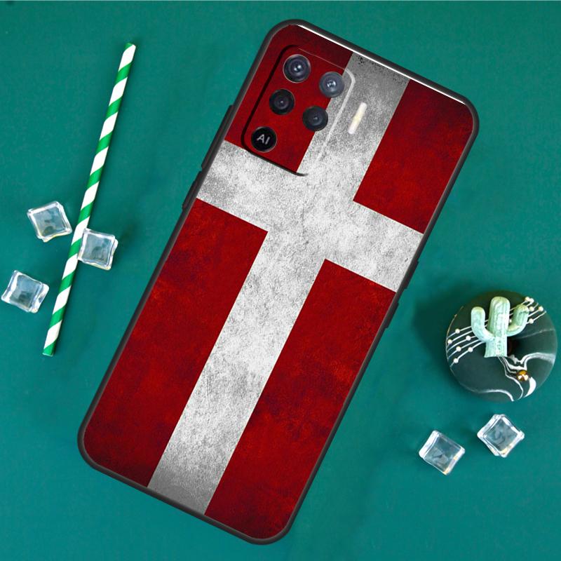 Dänemark Flagge Hülle Für Oppo A40 A60 A80 A16 A76 A96 A18 A38 A58 A78 A98 A91 A15 A17 A74 A94 A54 A57S Cover