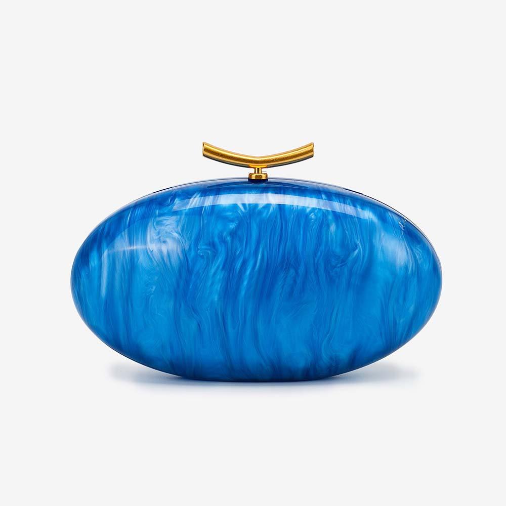 

2025 women s new shoulder oblique span bag, special-shaped shell acrylic bag, fashionable wedding dinner clutch bag синий