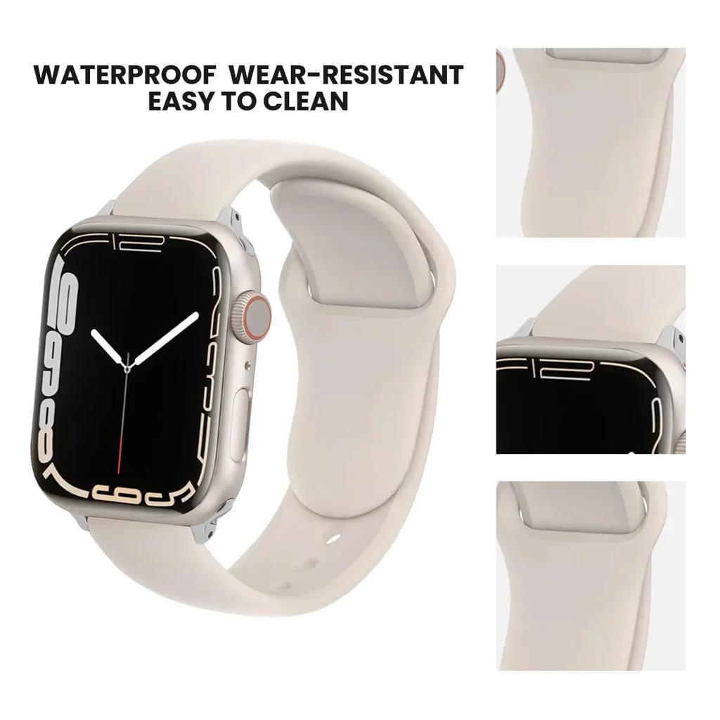 Strap For Apple Watch Bands 40mm 44mm 49mm 45mm 41mm 38mm 42mm Silicone Belt Bracelet iWatch Series Se 9 8 7 6 5 3 Ultra 2 Band
