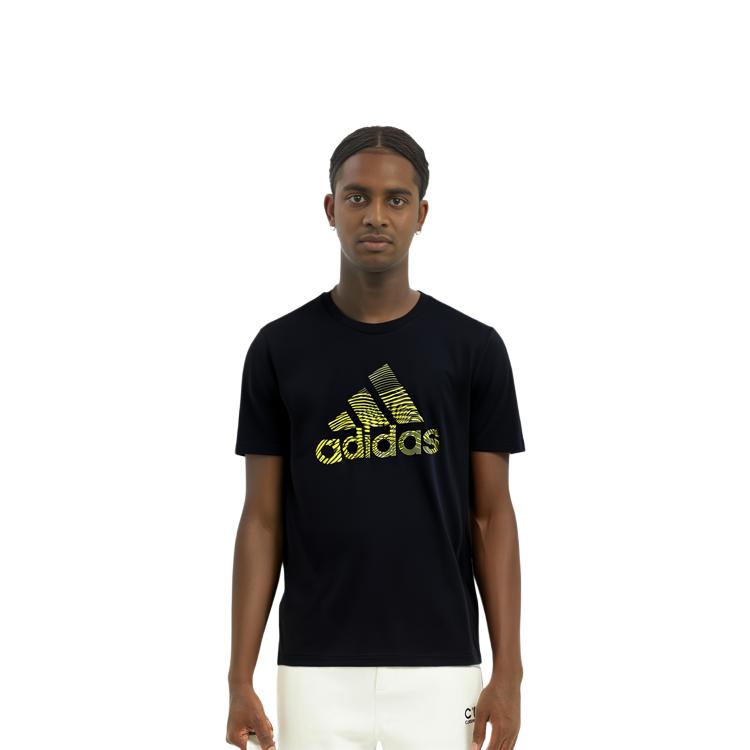 Adidas T Shirts Men's Black Crew Neck Moderate Straight Fit GL2399