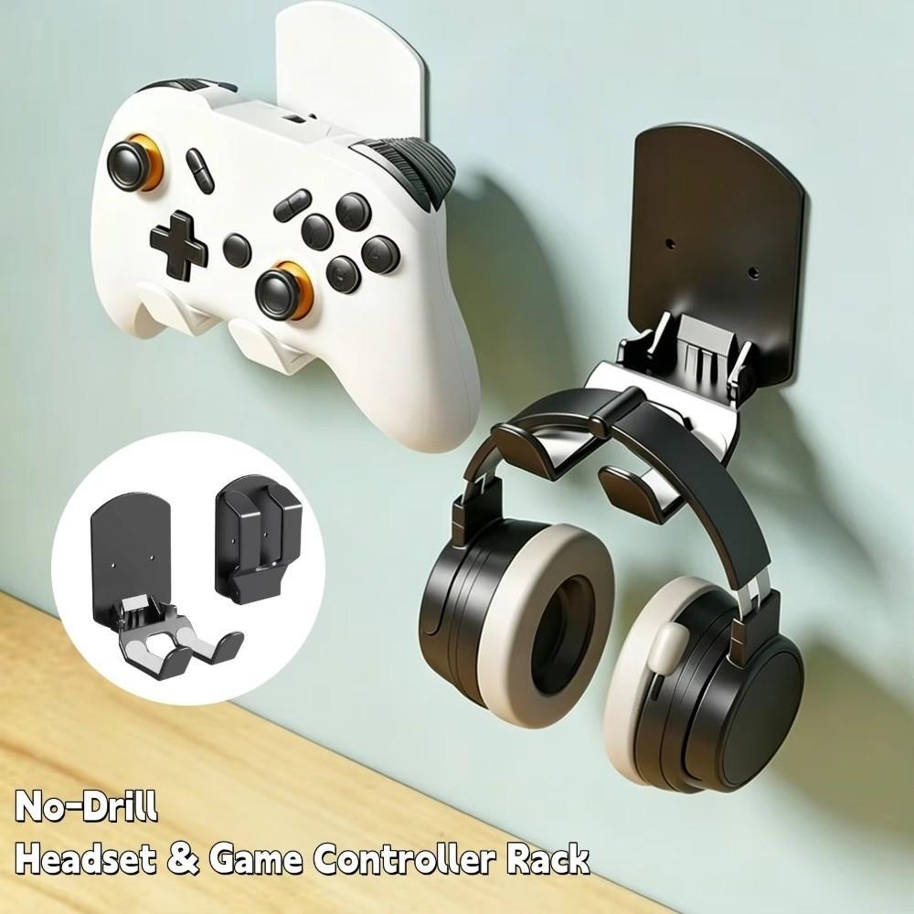 Multifunctional Wall Mount Headphone Hanger Foldable Under Desk Headset Holder  Gaming Accessories