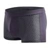 Men Summer Thin Ice Silk Shorts Panties Breathable Hollow Mesh U-convex Mid-rise Solid
