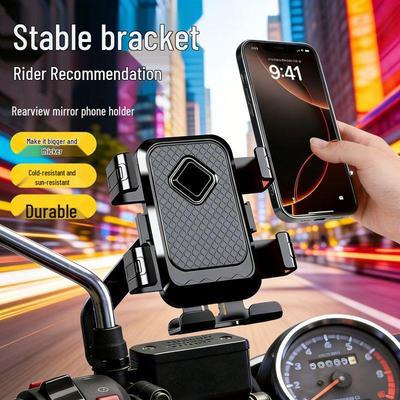 Shockproof Phone Mount for Bikes, Cars, and Motorcycles - Six-Claw Electric Vehicle Holder for Navigation.